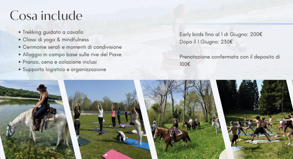 Trekking tra le rive del Piave: un weekend tra cavalli, yoga e natura
