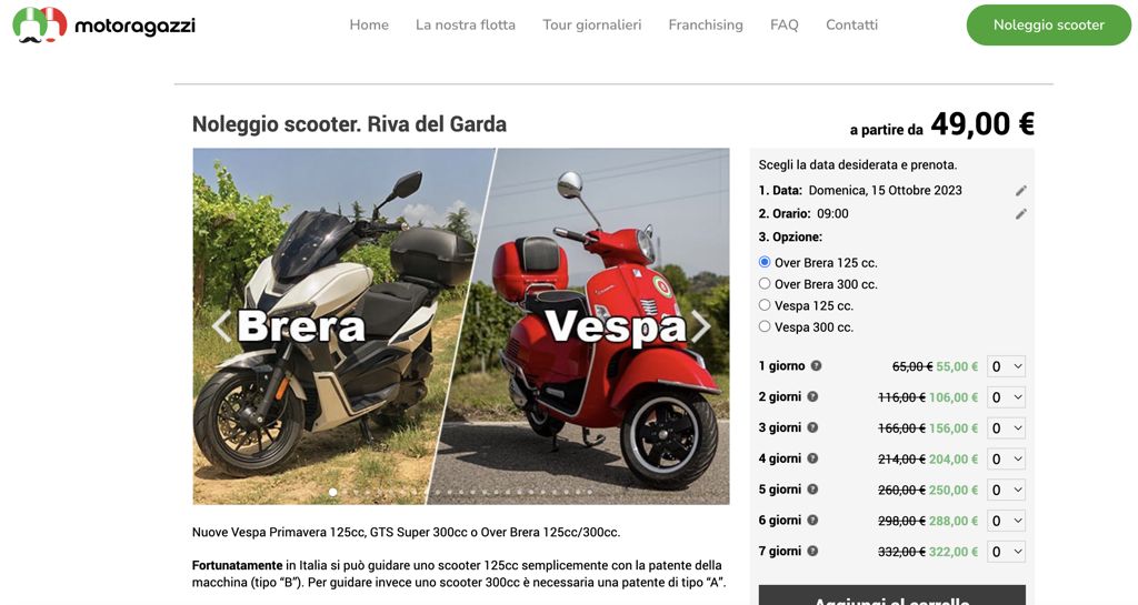 Tour in Vespa al Lago di Garda: da Riva del Garda a Tremosine